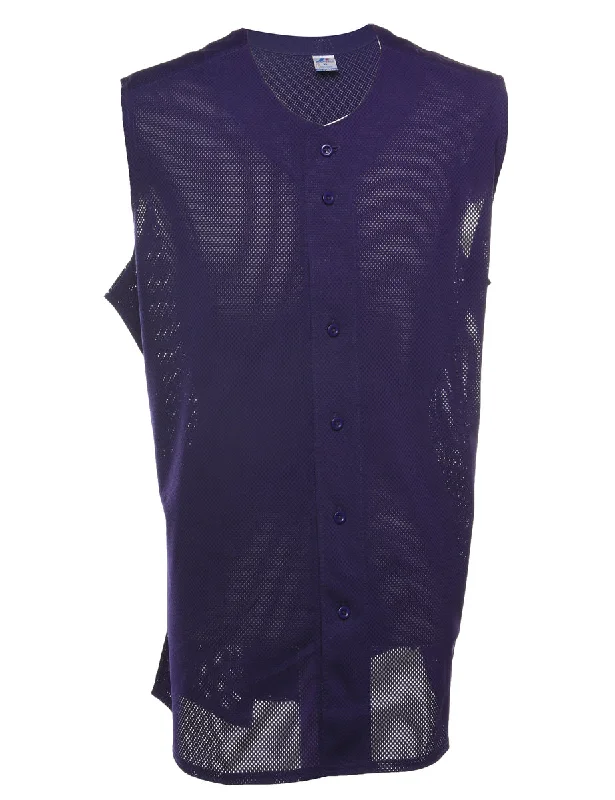 Perfect fittingRussell Athletic Purple Mesh Vest - XL Unique Men's Upcycled