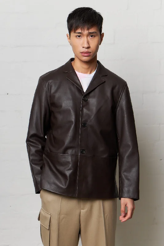 Hip  hop  inspired Donny Leather Blazer Earthy Men's Sustainable 