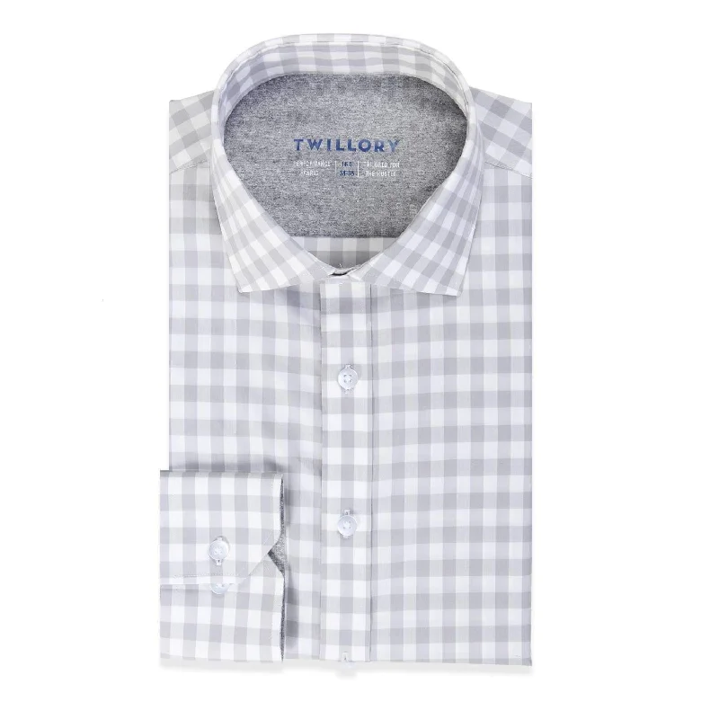 TRENDSETTER // Performance Grey White Gingham Relaxed Men's Beach