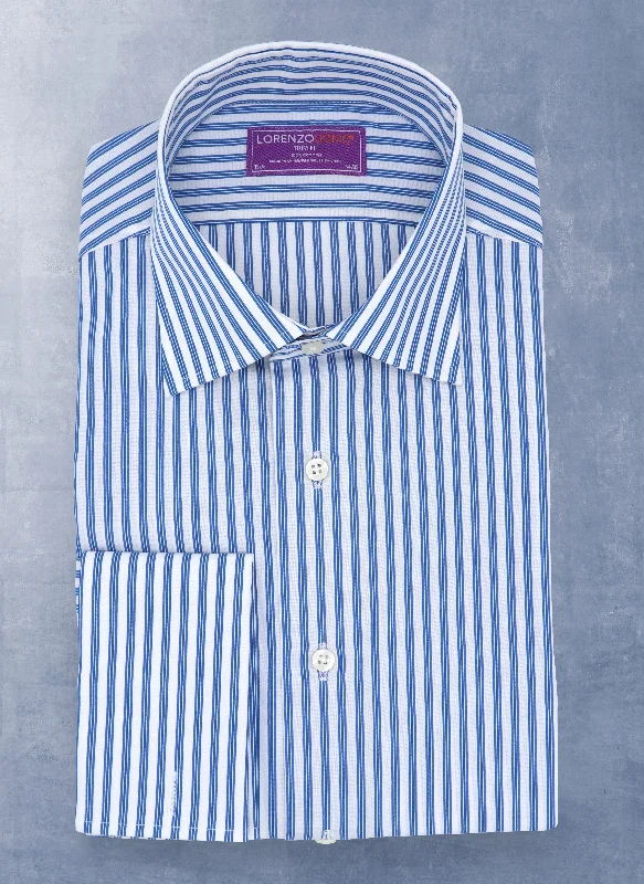 Maxwell in White and Aqua Stripes Shirt Bold Men's Statement