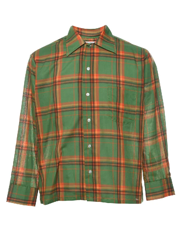 Air Permeable Green Checked Shirt - M Bold Men's Animal