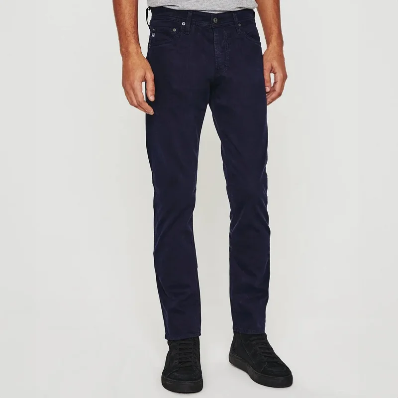 Rich Navy Modern Slim Tellis Sueded Pants Refined Men's European