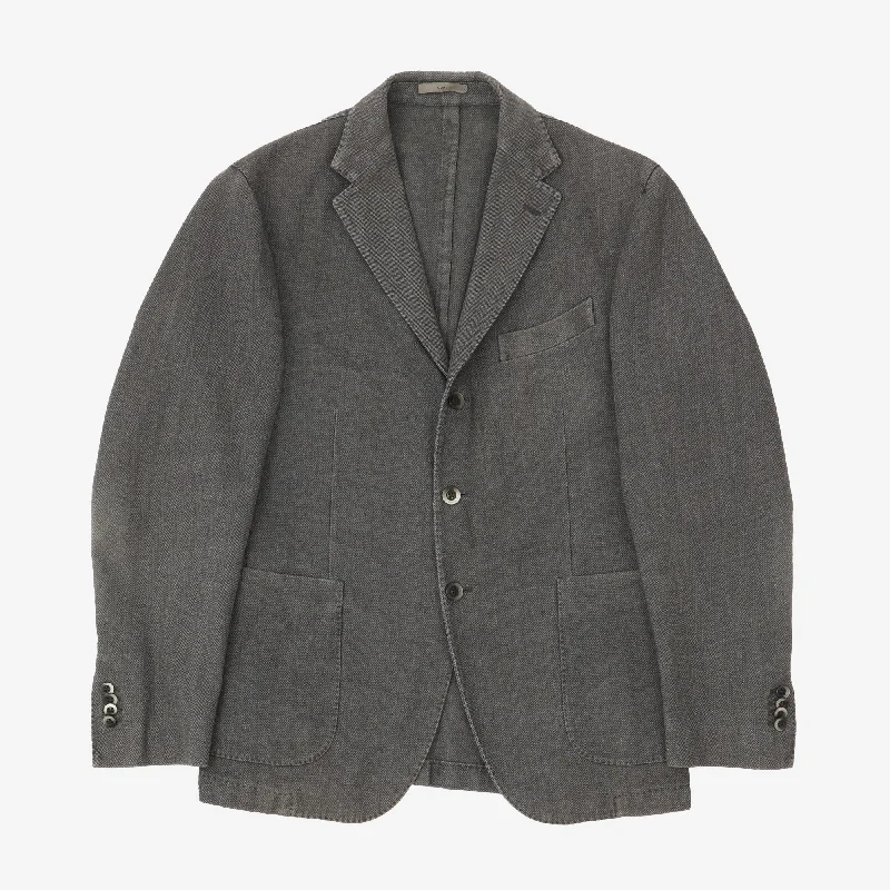 Pop culture - inspired Herringbone Blazer Cclassic Men's Tweed