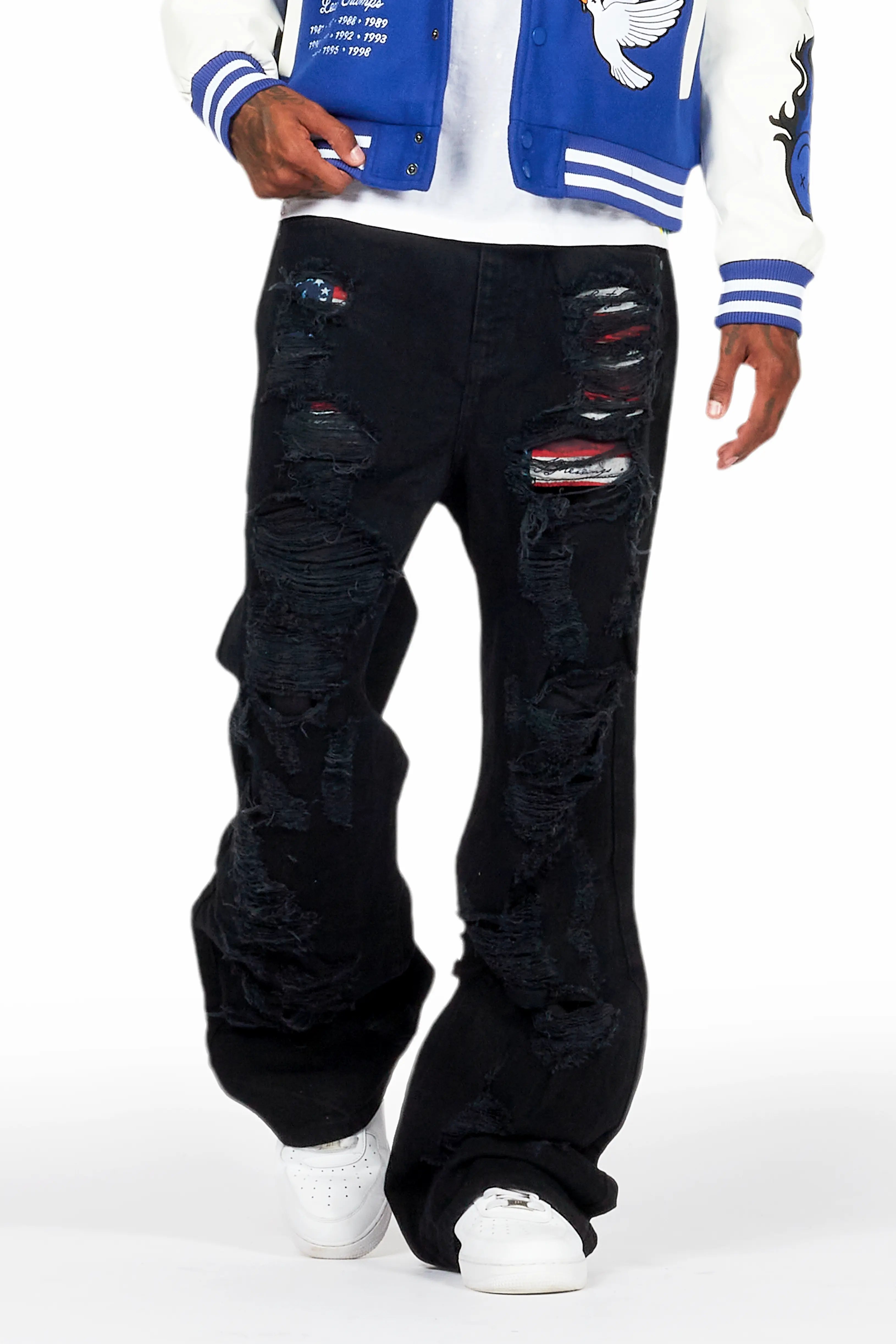 Mical Black Baggy Fit Jean Youthful Men's Anime