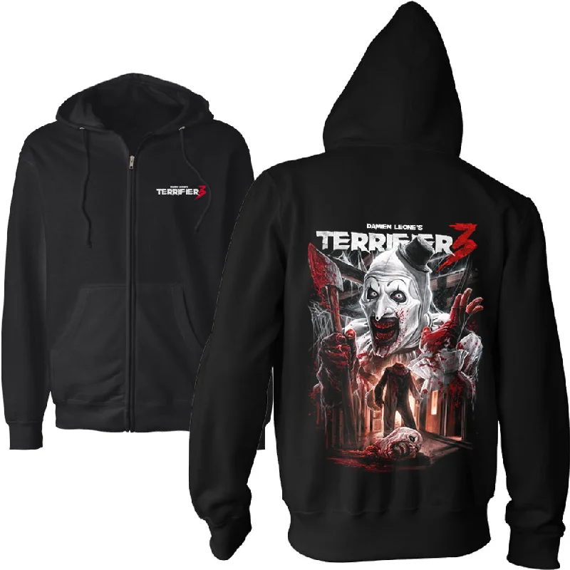 Anime Inspired Terrifier 3 Heads Will Roll Zip Hoodie Refined Men's European