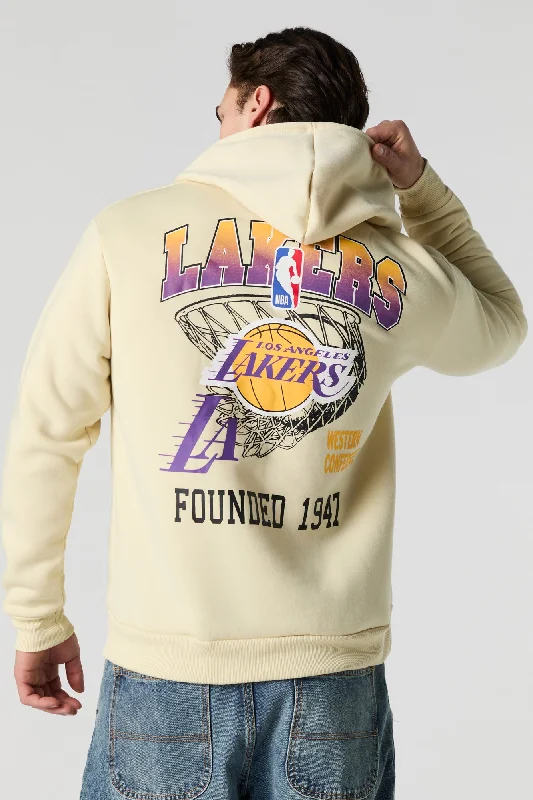 K - Pop Influence LA Lakers Graphic Fleece Hoodie Stylish Men's Tropical 