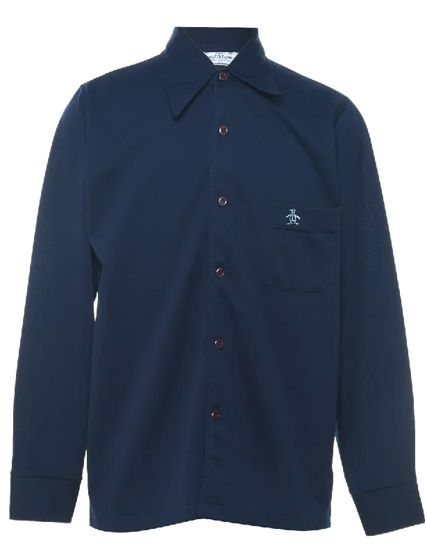 Retro inspired Classic 1970s Navy Shirt - M Dynamic Men's Glow