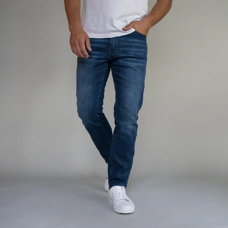 Premium Italian Denim Skinny Fit - Dark Vintage Wash Monochromatic Office Style