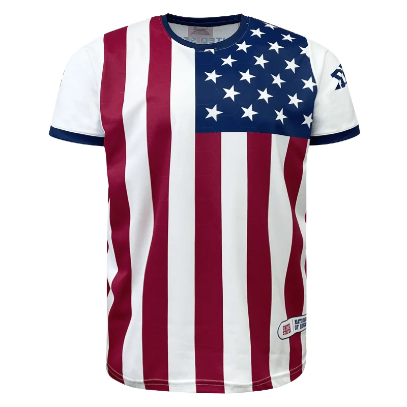 Nations of Rugby United States Sevens Rugby Flag Jersey Sleek Men's Contemporary 