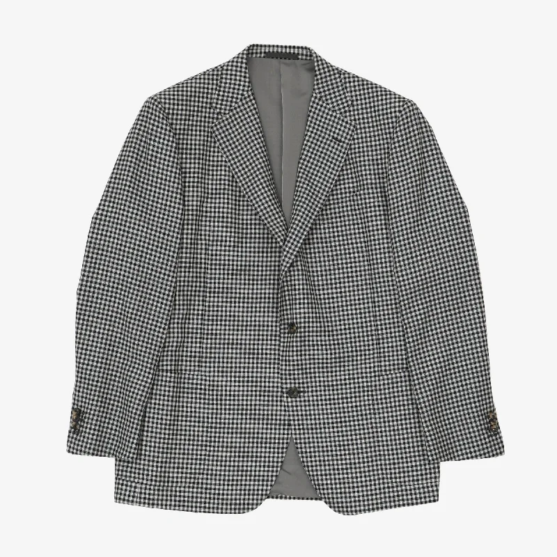 Tag free Wool Check Blazer (Fits UK 44/46) Casual Men's Loose