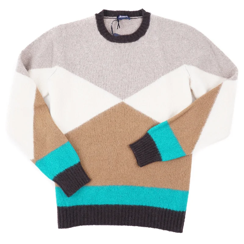 Ethnic themed Drumohr Patterned Lambswool Sweater Bold Men's Statement