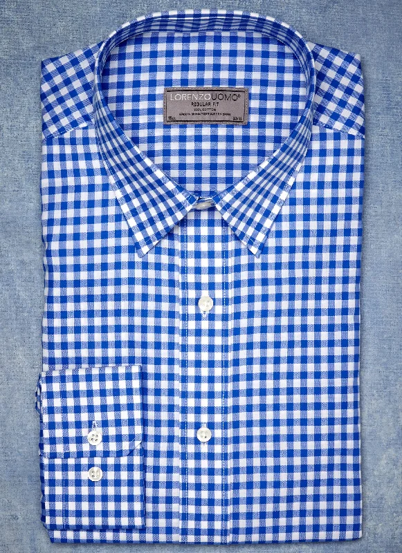 William Fullest Fit Shirt in Blue Check Dynamic Men's Moto