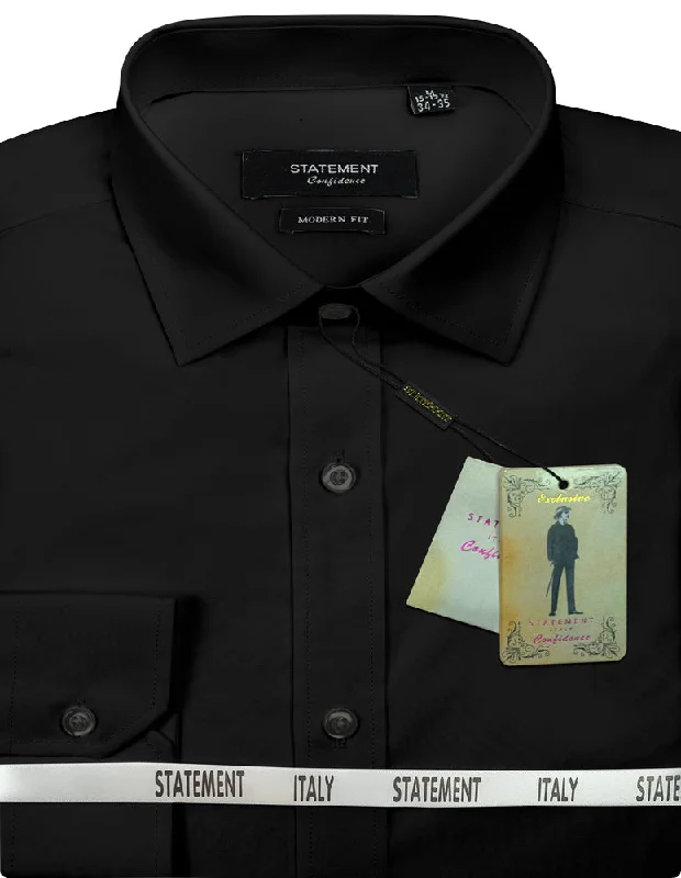 MODERN FIT BLACK BASIC DRESS SHIRT Artistic Men's Avant