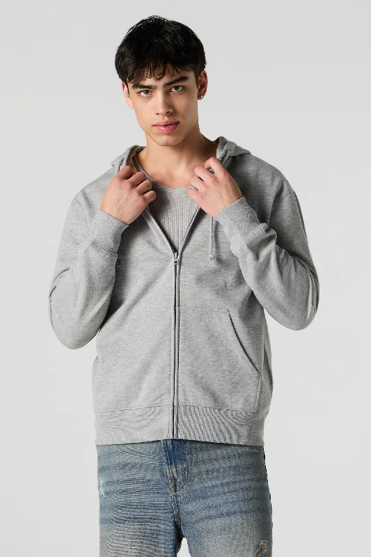 Hip - Hop Style Fleece Zip-Up Hoodie Sophisticated Men's French