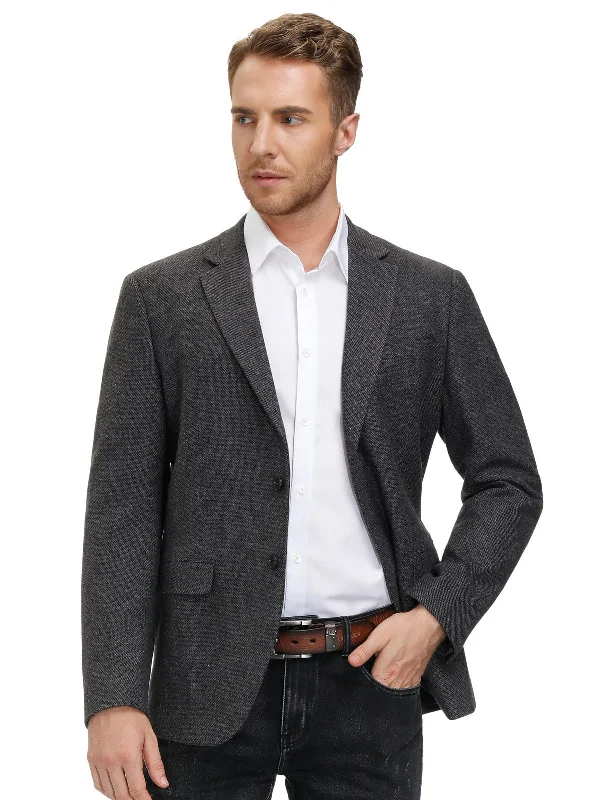 Highly breathable Mens Wool Blend Blazer Jacket Houndstooth Casual Suit Blazer Notch Lapel Two Buttons Minimalist Men's Casual 