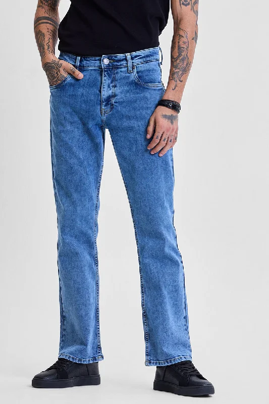 Blue  Bootcut Jeans Relaxed Men's Beach