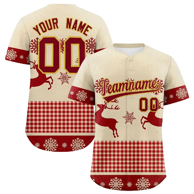 Custom Christmas Graffiti Pattern Authentic Baseball Jersey Dapper Men's Bow