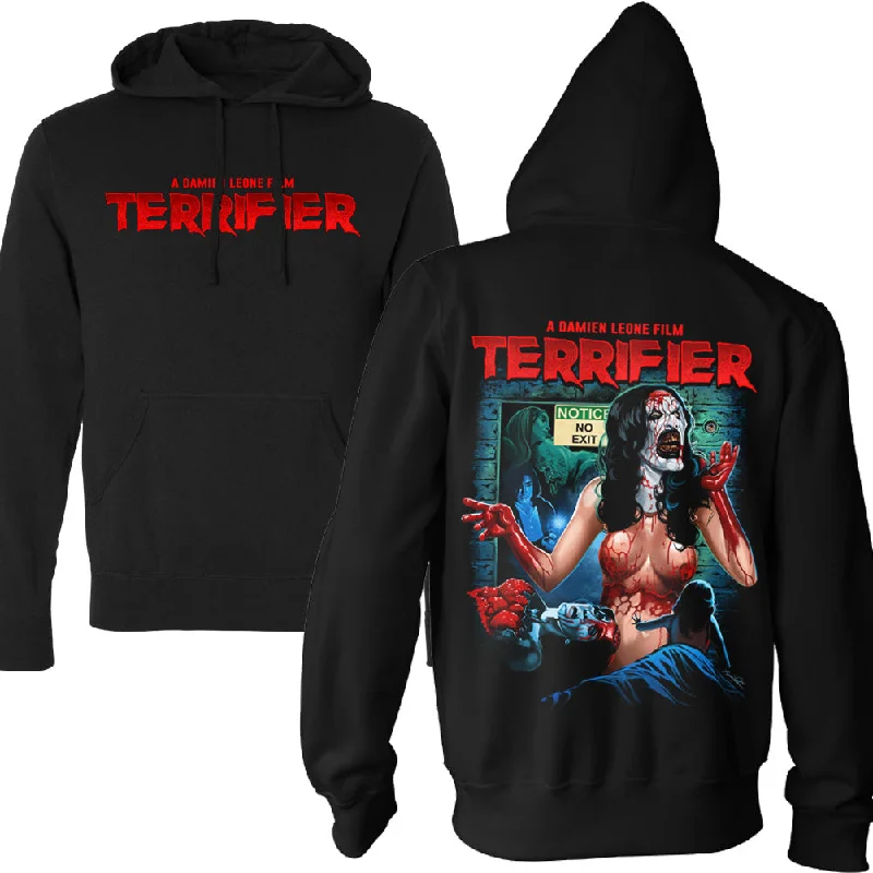 Soft to Touch Terrifier No Exit Pullover Hoodie Masculine Men's Thick