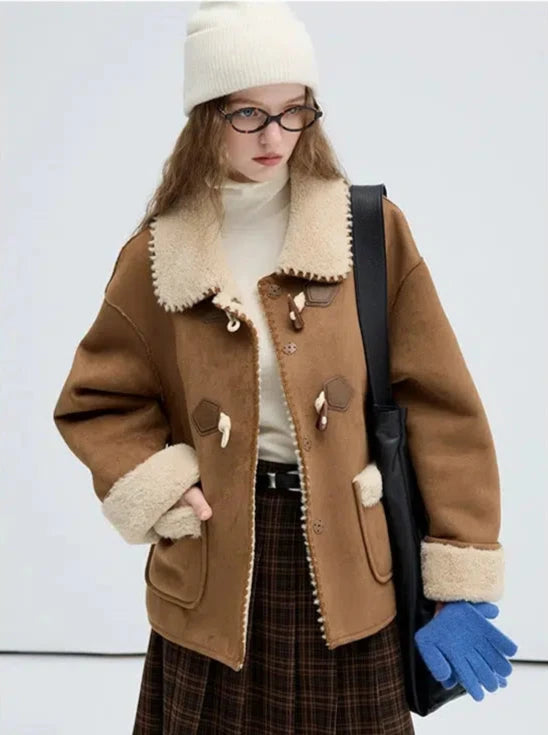 Anime themed Shearling-Lined Toggle Coat Sporty Men's Tennis