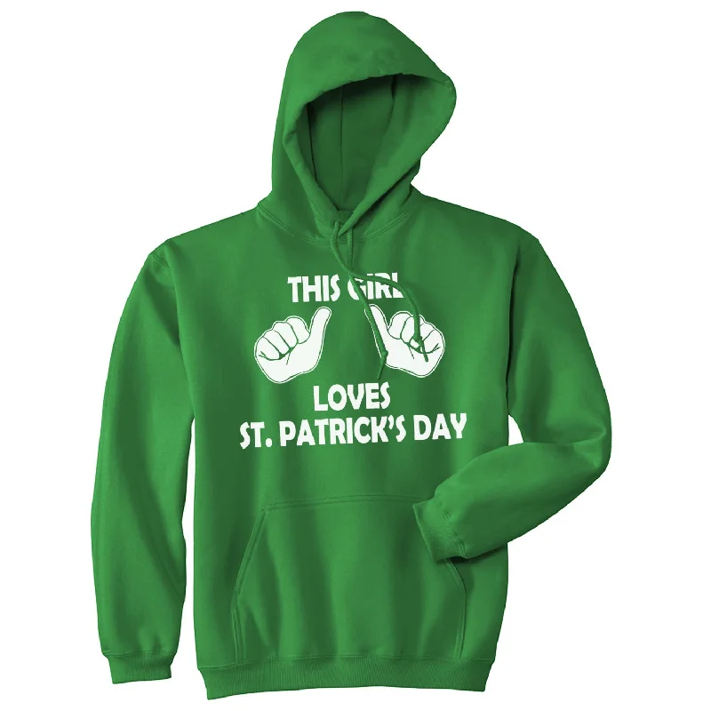 Soft to Touch This Girl Loves St. Patrick’s Day Hoodie Refined Men's Velvet