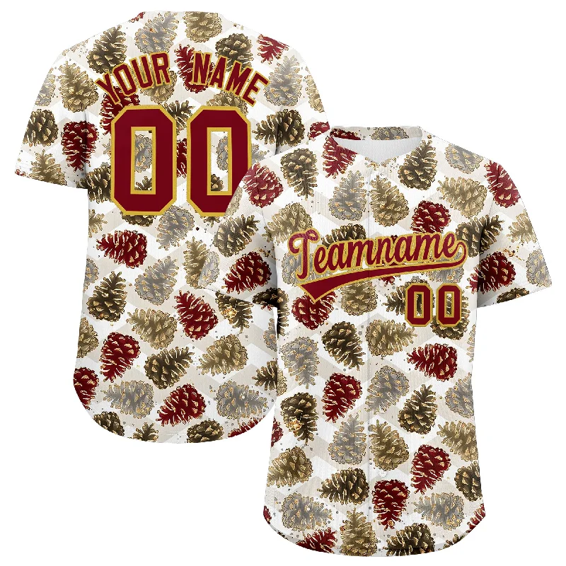 Custom Christmas Graffiti Pattern Authentic Baseball Jersey Sleek Men's Contemporary 