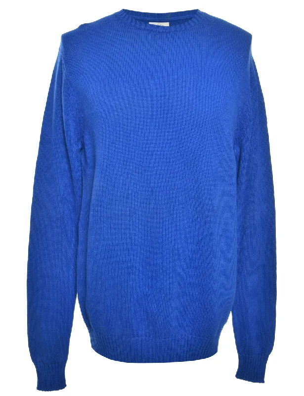 Graffiti Inspired Blue St John's Bay Jumper - S Vintage Men's 1970S Disco