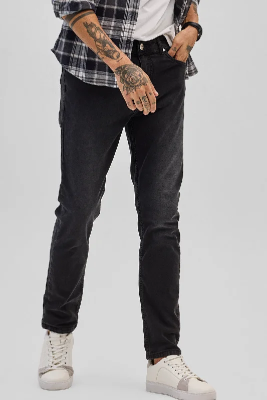 Charcoal Grey Slim Fit Jeans British Gentleman Style