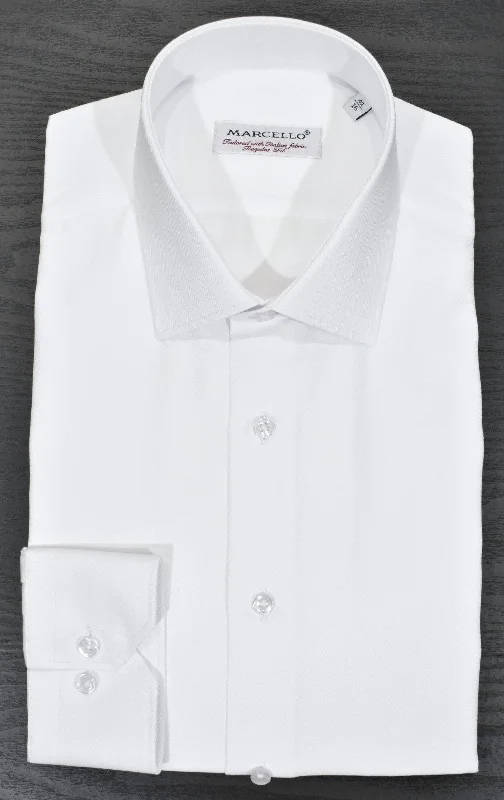 DS105 White Herringbone Dress Shirt Dapper Men's 1920S