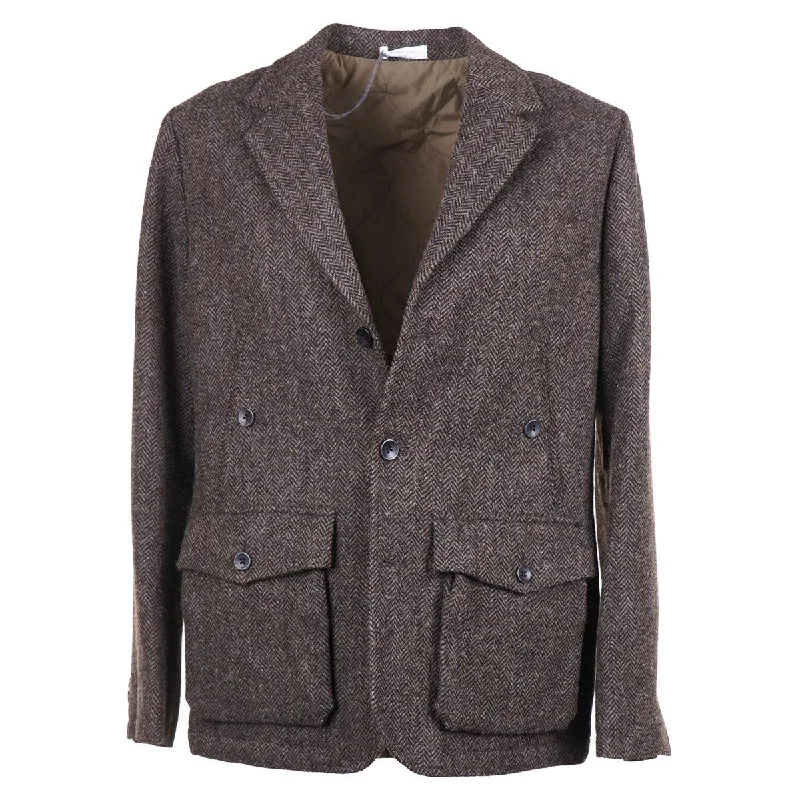 Pop culture - inspired Boglioli Wool Outer Blazer with Quilted Lining Refined Men's Velvet