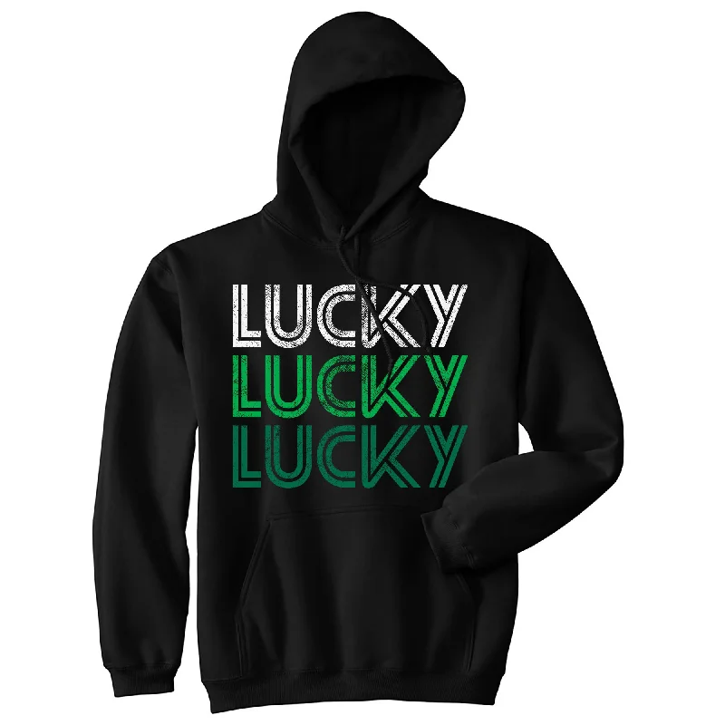 Comfort Fit Lucky Lucky Lucky Hoodie Polished Men's Silk