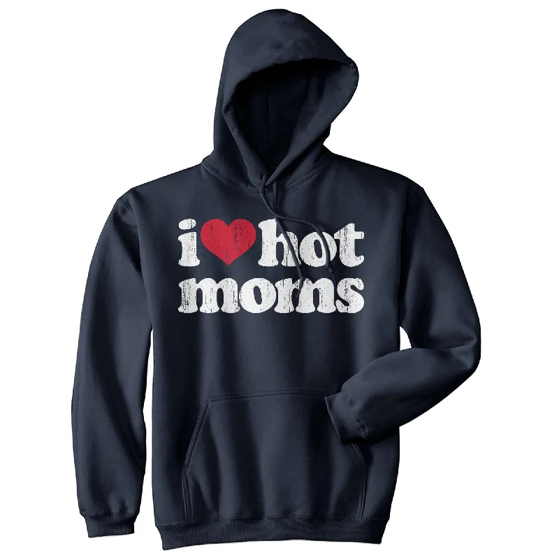 Light on Body I Heart Hot Moms Hoodie Stylish Men's Neon