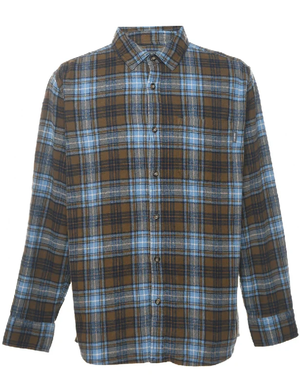 Y2K Revival Eddie Bauer Checked Shirt - L Edgy Men's Punk