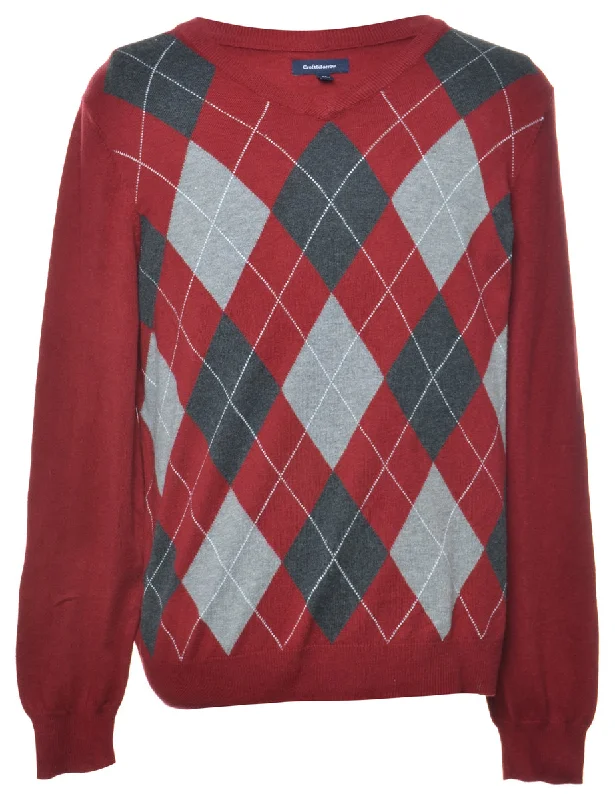 Snug Fit Croft & Barrow Argyle Jumper - L Rugged Men's Outdoor 