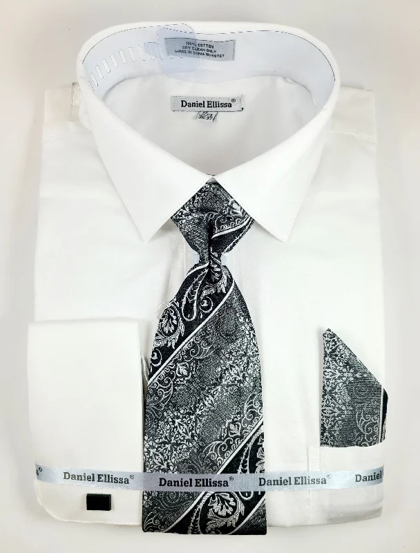 Daniel Elissa Shirt and Tie set Modern Men's Geometric