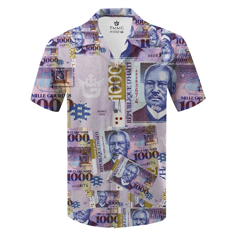 TMMG LUXURY HAITIAN MONEY 1000GDES DRESS SHIRT Classic Men's Pin