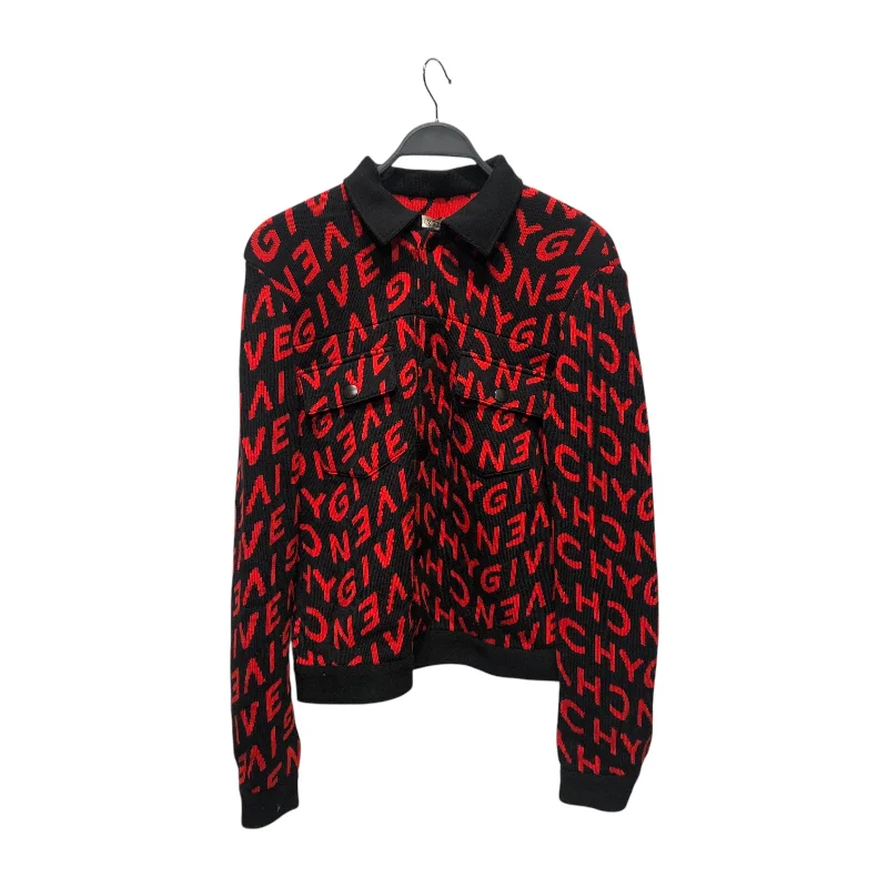 Cyberpunk style GIVENCHY/Jacket/S/Wool/RED/Monogram/Button Up Jacket Refined Men's European