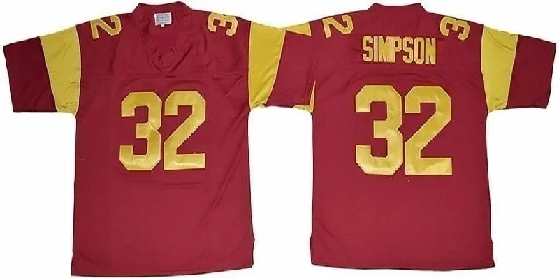 OJ Simpson #32 Official Throwback Jersey Unique Men's Upcycled