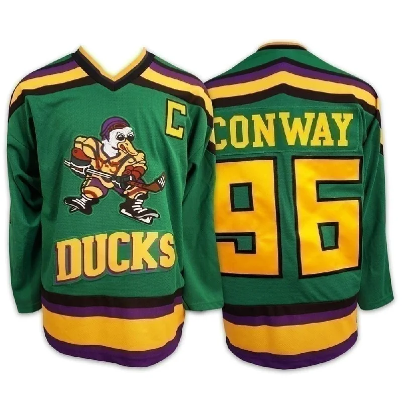 Mighty Ducks #96 Charlie Conway Official Movie Jersey Polished Men's Satin