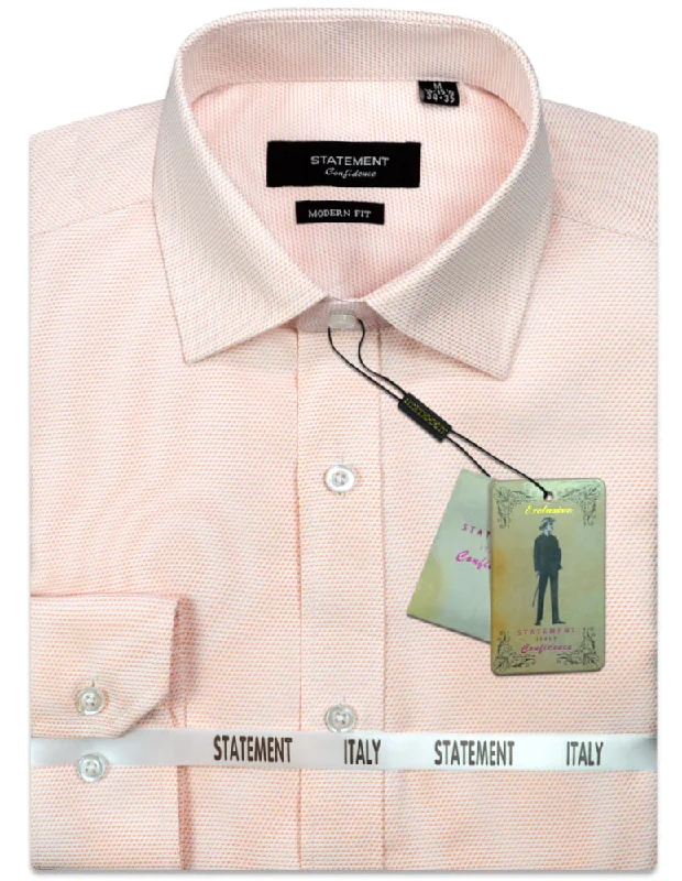 MODERN FIT PEACH PIN DOT DRESS SHIRT Unique Men's Patch