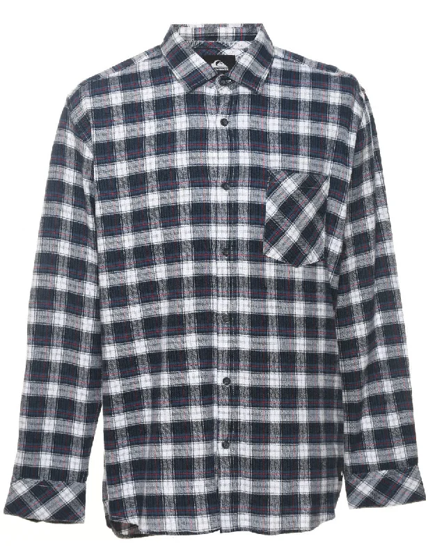 Virtual Idol Theme Long Sleeved Checked Shirt - L Relaxed Men's Beach