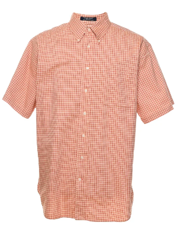 Hip  hop  inspired Orange Checked Shirt - L British Gentleman Style