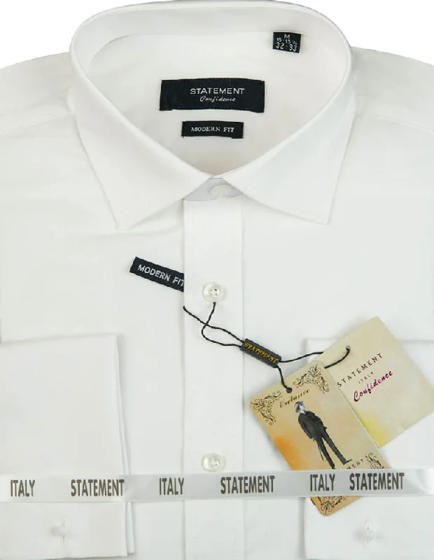 MODERN FIT WHITE DRESS SHIRT WITH FRENCH CUFF Tailored