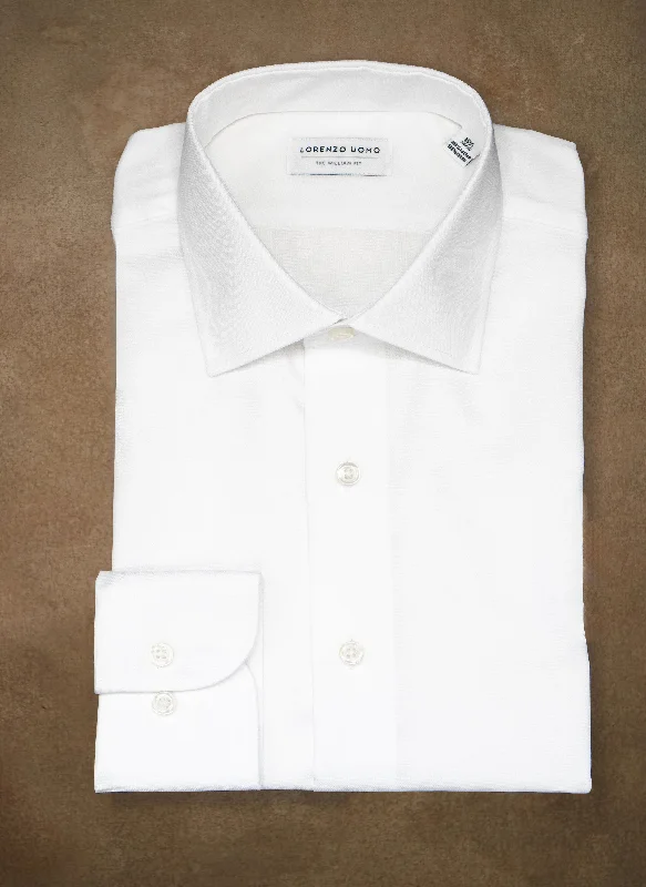 William in White Nano Diamond Shirt Elegant Men's Formal 