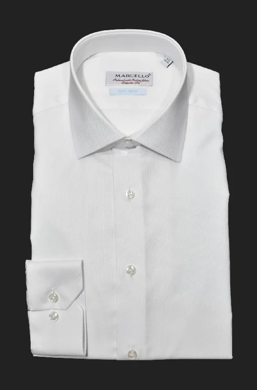 DS100W White Fine Piquet Dress Shirt Lumberjack