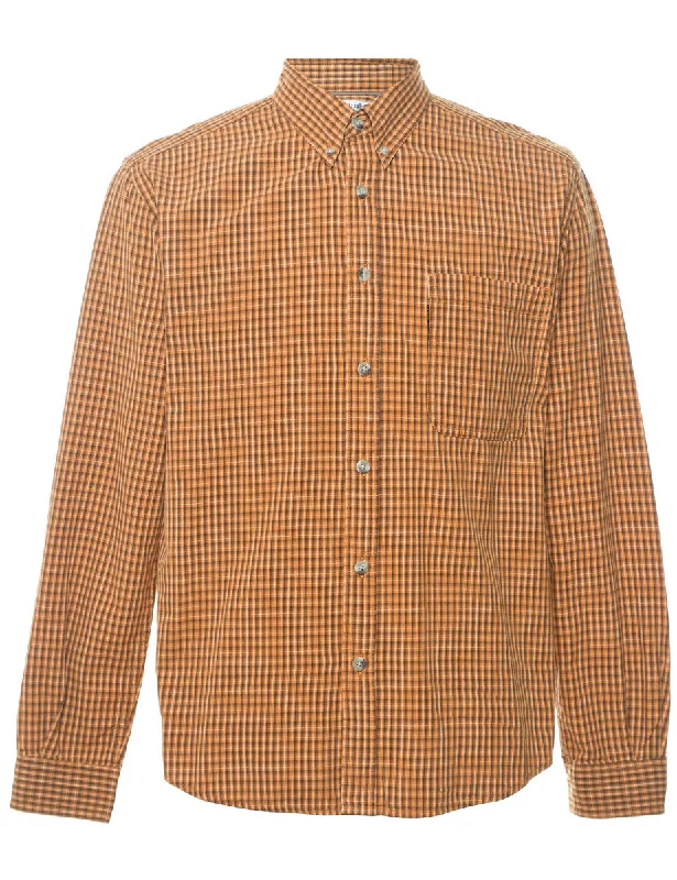 E sports Style Columbia Checked Orange & Brown Shirt - M Tough Men's Military