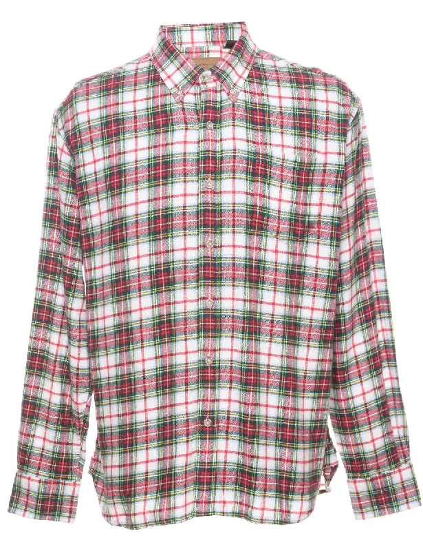 Virtual Idol Theme Long Sleeved Checked Shirt - L Relaxed Men's Australian 