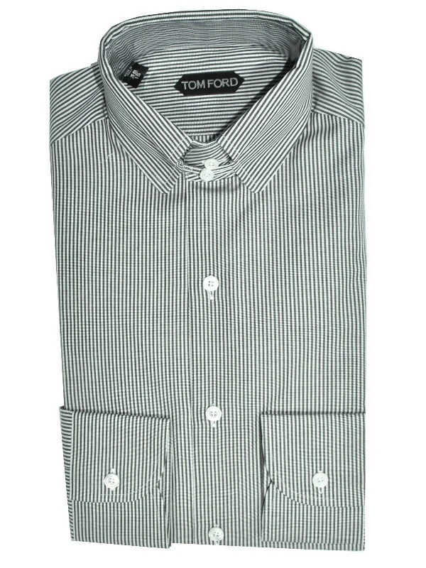 Tom Ford Slim Fit Dress Shirt White Black Stripes 38 - 15 REDUCED - SALE Casual Men's Japanese 