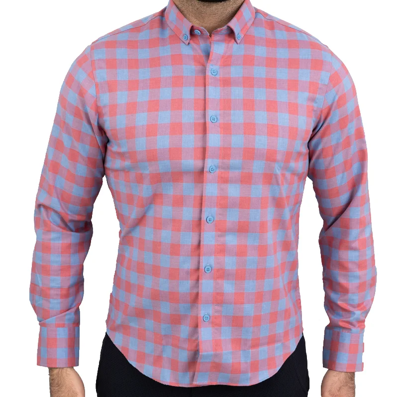 untuck(able) Salmon Gingham Dynamic Men's Glow