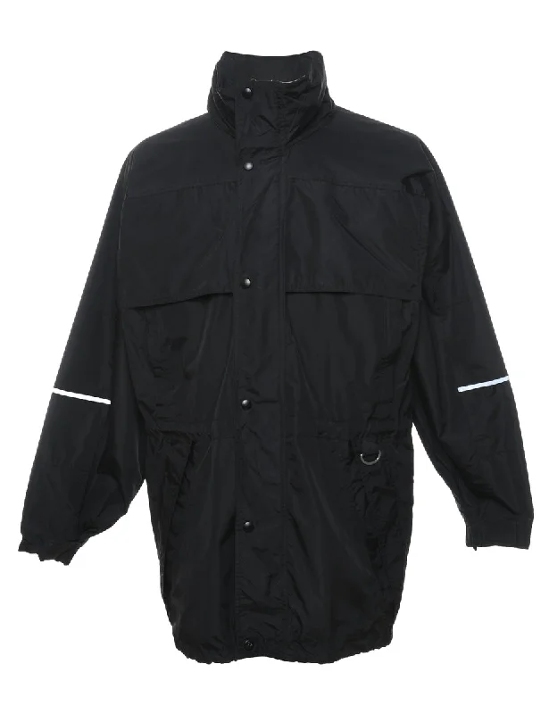 Workwear  influenced Black & White Contrast Nylon Jacket - S Hip Men's Retro