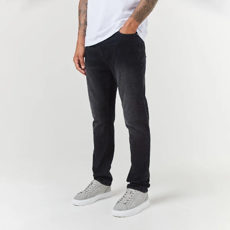 K - Pop Influence Regular Fit Denim Jean | Black Wash Business